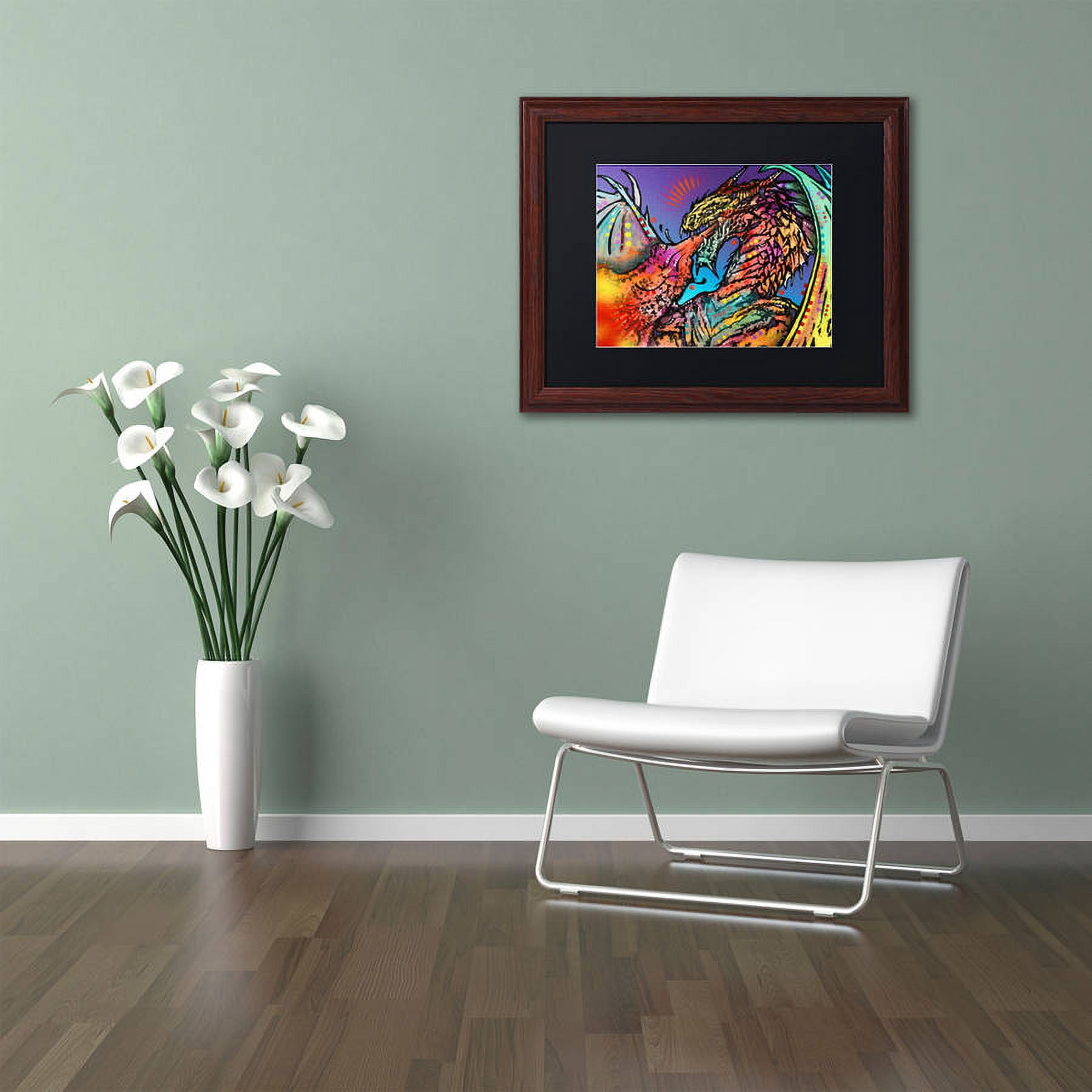 Trademark Fine Art "Dragon" Canvas Art by Dean Russo, Black Matte, Wood Frame