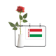 thumbnail image 1 of En Hungría, país de amor Botella de decoración de jarrones colgantes de flores rosas artificiales, 1 of 3
