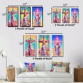 thumbnail image 4 of Designart "The Cross & Barbie Jesus VIII" Christianism Wall Art Set Of 3 - Traditional Pink Canvas Set For Living Room Decor, 4 of 6