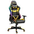 thumbnail image 2 of Vinsetto Racing Gaming Chair with RGB LED Lights, Adjustable Height, Gamer Office Chair, Computer Desk Chair, Black/Yellow, 2 of 9