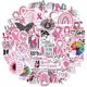 thumbnail image 4 of 50PCS Pink Ribbon Stickers Breast Cancer Awareness Waterproof Vinyl Decals for Water Bottles Laptop Luggage Cup Computer Mobile Phone (Pink Ribbon), 4 of 4