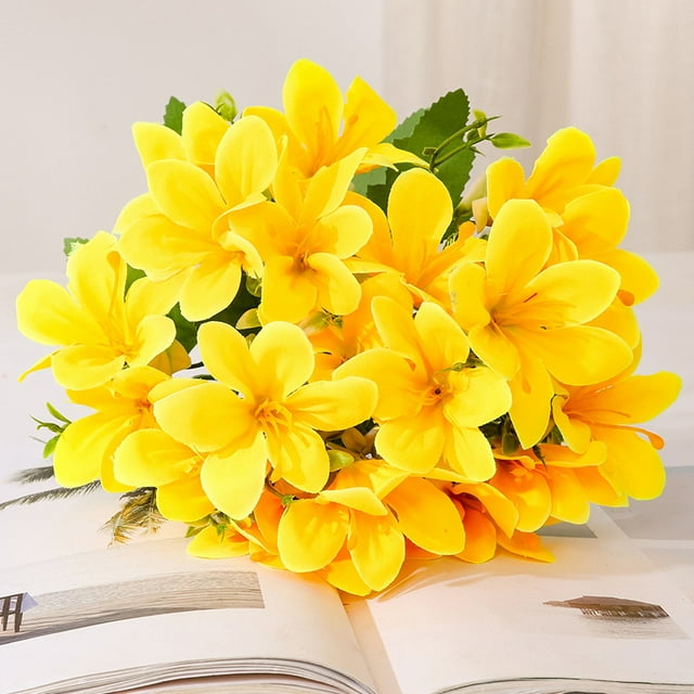 5pcs Lilies Artificial Silk Flowers Faux Lily Fake Flower Bulk for