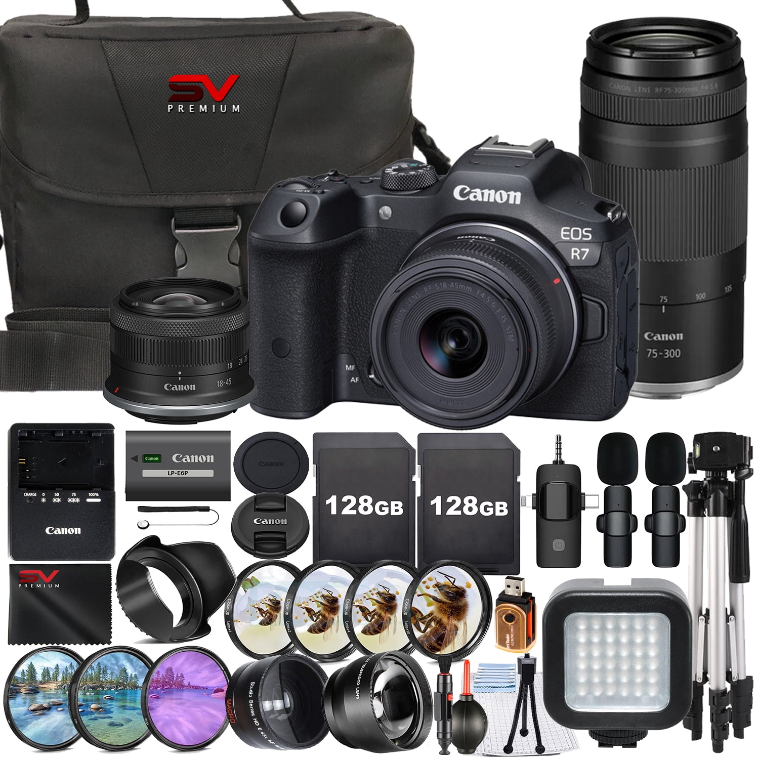 Canon EOS R7 Camera Bundle with 18-150mm Lens, 2 SanDisk 128GB