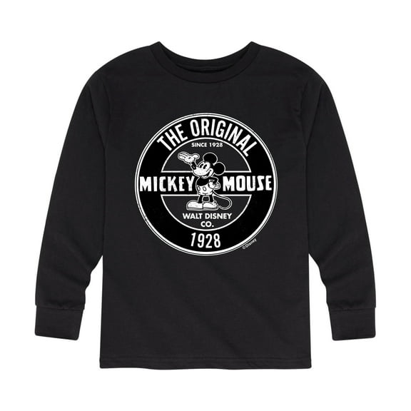 Mickey & Friends - Mickey Mouse Original Badge - Toddler And Youth Long Sleeve Graphic T-Shirt