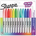 thumbnail image 1 of Rotuladores permanentes Sharpie Glam Pop, punta fina, paquete de 12, 1 of 1
