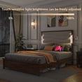 thumbnail image 4 of Queen Size Bed Frame with Charging & LED Lights|No Box Spring Needed|Sturdy Wood, 4 of 11