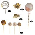 thumbnail image 3 of o Gteau Anniversaire Dcoration Cake Topper Decoración Gateau Anniversaire Roseor Fan Papier Joyeux Anniversaire Bannire Confettis Ballon Feu Art, 3 of 5