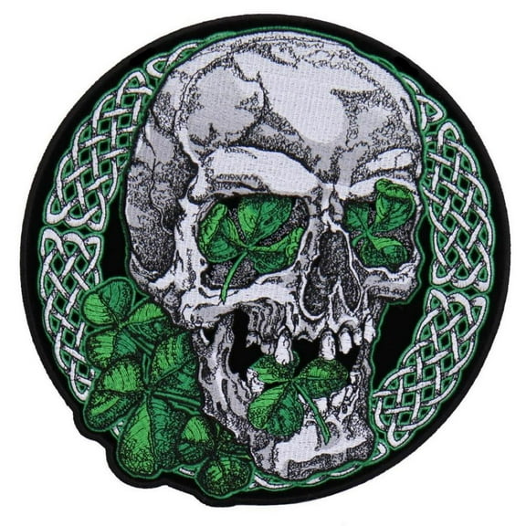 Hot Leathers PPA7575 Irish Skull 4" x 4" Patch 4X4