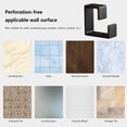 thumbnail image 2 of 1 estante de almacenamiento para lavabo plegable antioxidante con ganchos para baño (negro), 2 of 6