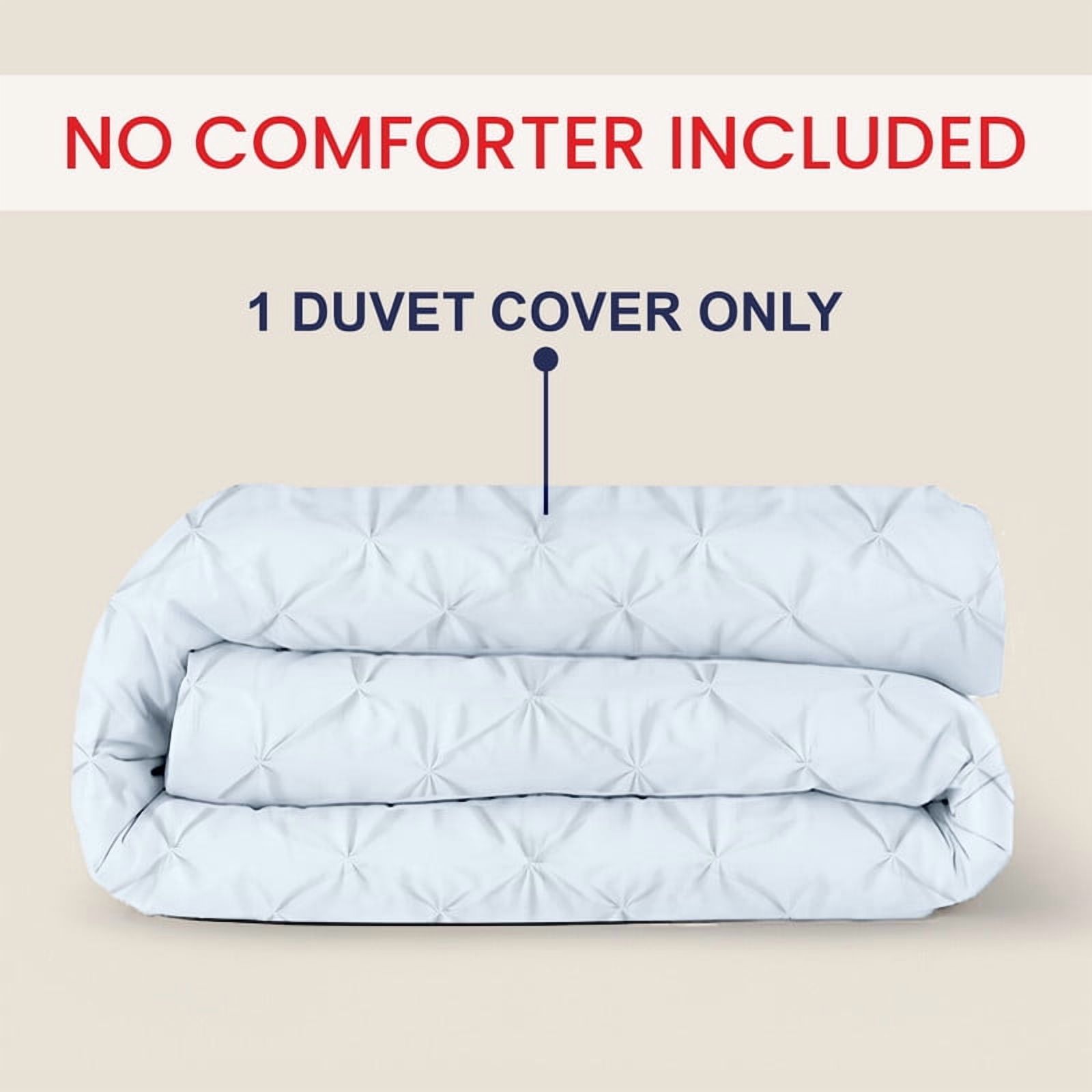Kotton Culture 600TC 1Pc Pinch Pleated Duvet Cover Only 100% Egyptian Cotton (Light Blue, Twin)