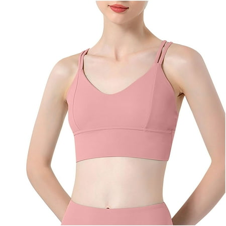 Mrat Slim Tank Tops for Women 2024 New Nude Yoga Sports Underwear Beauty Back Fitness Outside to Wear Shock-Proof Push-Up Bra S-15 Red-a XXL