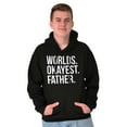 thumbnail image 3 of Worlds Okayest Father Funny Dad Gift Hoodie Hooded Sweatshirt Men Brisco Brands L, 3 of 6