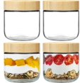 thumbnail image 1 of U Chef Frascos de Vidrio con Tapa, Set de 4 Frascos Herm&eacute;ticos de Vidrio para Alimentos, Recipientes de Avena con Tapas de Bamb&uacute;, Frascos con Tapa De Bamb&uacute; para Cocina, 1 of 6