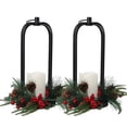 thumbnail image 3 of 2 Pack Christmas Lanterns with LED Candles, Black Metal Lanterns,Decorative Lantern,Ideal for Indoor/Outdoor Holiday Decor, Tabletop & Mantel Display,Christmas Decor, 3 of 10