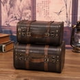 thumbnail image 7 of vintage Suitcase Wood Leather Finished Antique Storage Box Decorative Luggage for Photography Props Home Decoration, 7 of 7