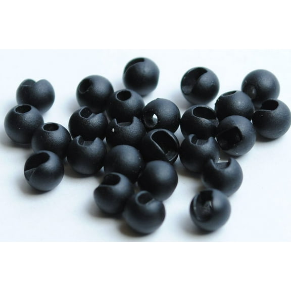 Slotted Tungsten Beads for Fly Tying - 25 Pack (Matte Black, 4.6 mm (13/64))