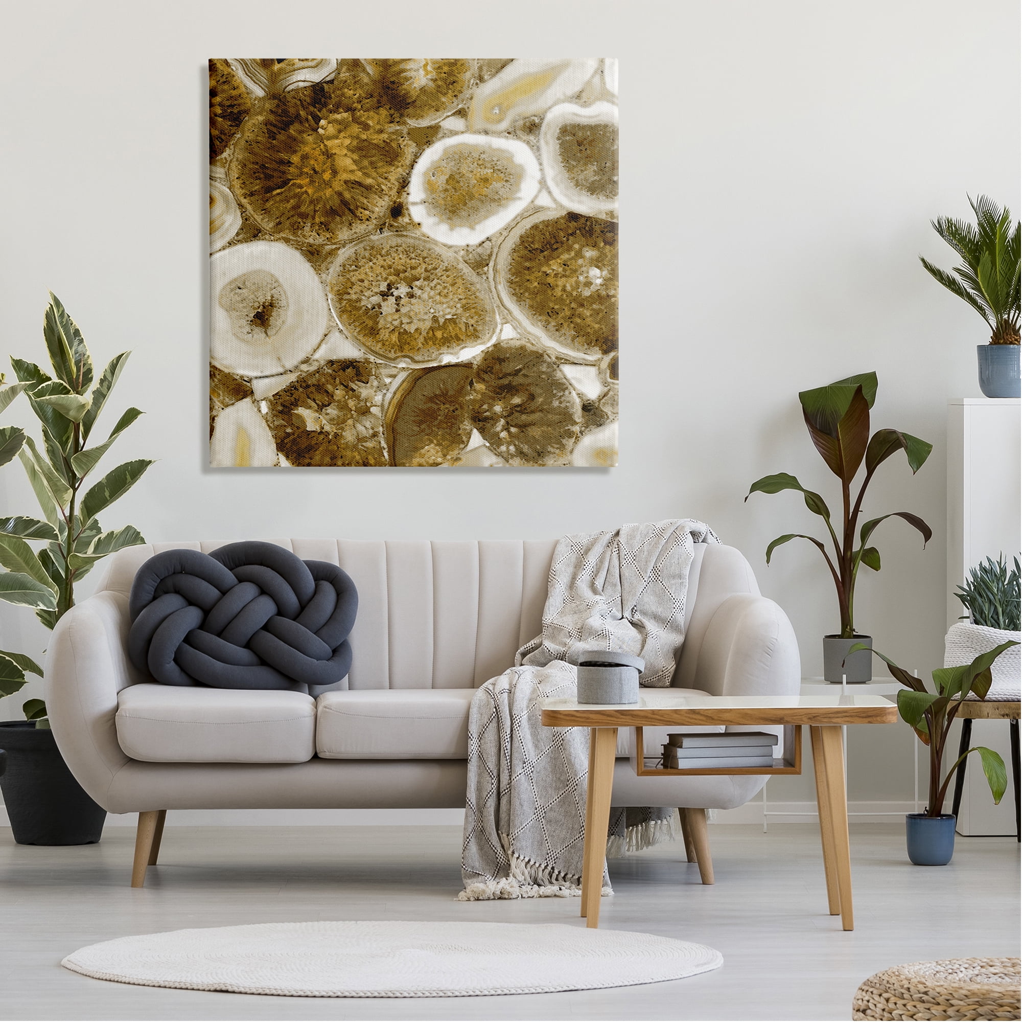 Stupell Natural Geode Crystals Arrangement Abstract Painting Gallery Wrapped Canvas Print Wall Art