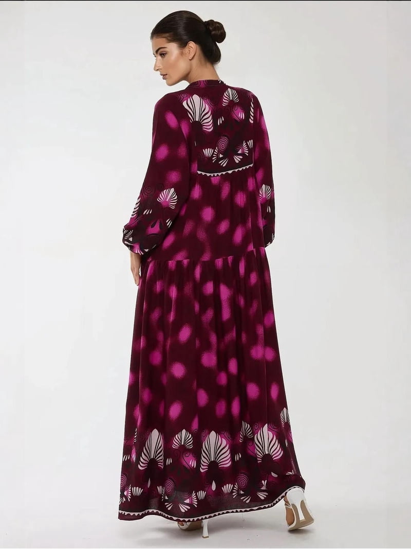 viscose maxi dress long sleeves Black Viscose Satin Woven Long Sleeve Maxi Dress