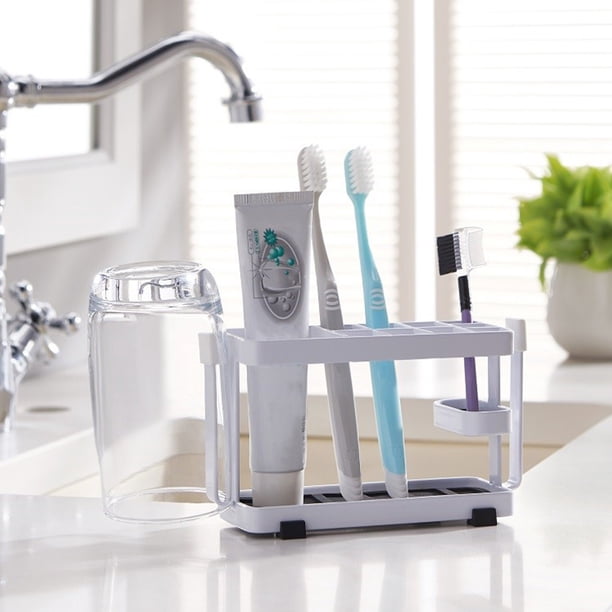Pack De 2 Soportes Para Cepillo De Dientes Eléctrico – Montaje En Pared, Blanco, ABS – Baño