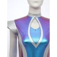 thumbnail image 6 of Aislor Women's Alien Cosplay Dress Shiny Metallic Patchwork Fly Sleeve for Halloween Themed Parties Blue S, 6 of 7