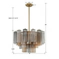 thumbnail image 3 of Crystorama Addis 9 Light Aged Brass Chandelier - 22"W x 14.25"H x 22"D, 3 of 11
