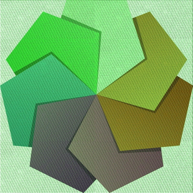Ahgly Tapis d'Intérieur Lavable en Machine Carré Vert Fougère Transitionnel, 6 Pieds Carré