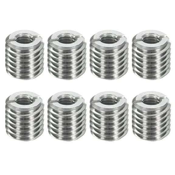 8Pcs Threaded Insert, Stainless Steel M12*1.75 Male to M6*1 Female 12mm Long
