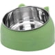 thumbnail image 1 of Stainless Steel Cat Bowl - Cat Water Bowl - Multifunction - for Food and Water - Green, 1 of 4