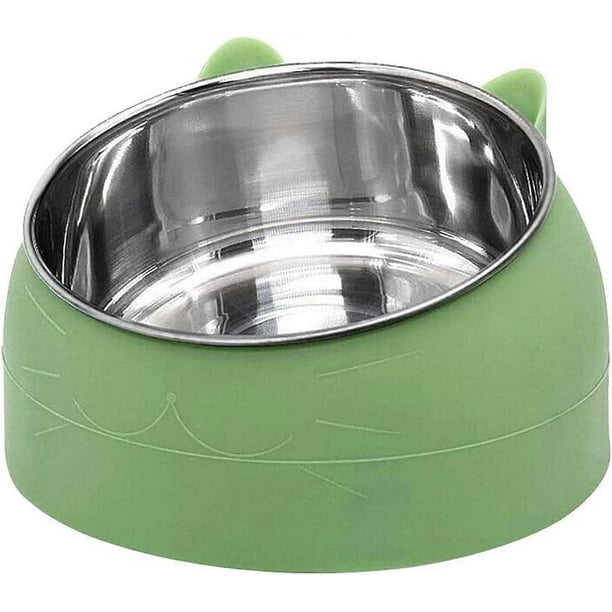 Stainless Steel Cat Bowl - Cat Water Bowl - Multifunction - for Food and Water - Green