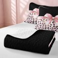 thumbnail image 4 of Erosebridal Leopard Bow Print Twin Quilt Set for Girls, Cheetah Animal Spots Girly Twin Coverlet Set, 2-Piece 1 Bedspread and 1 Pillowcase, 4 of 7