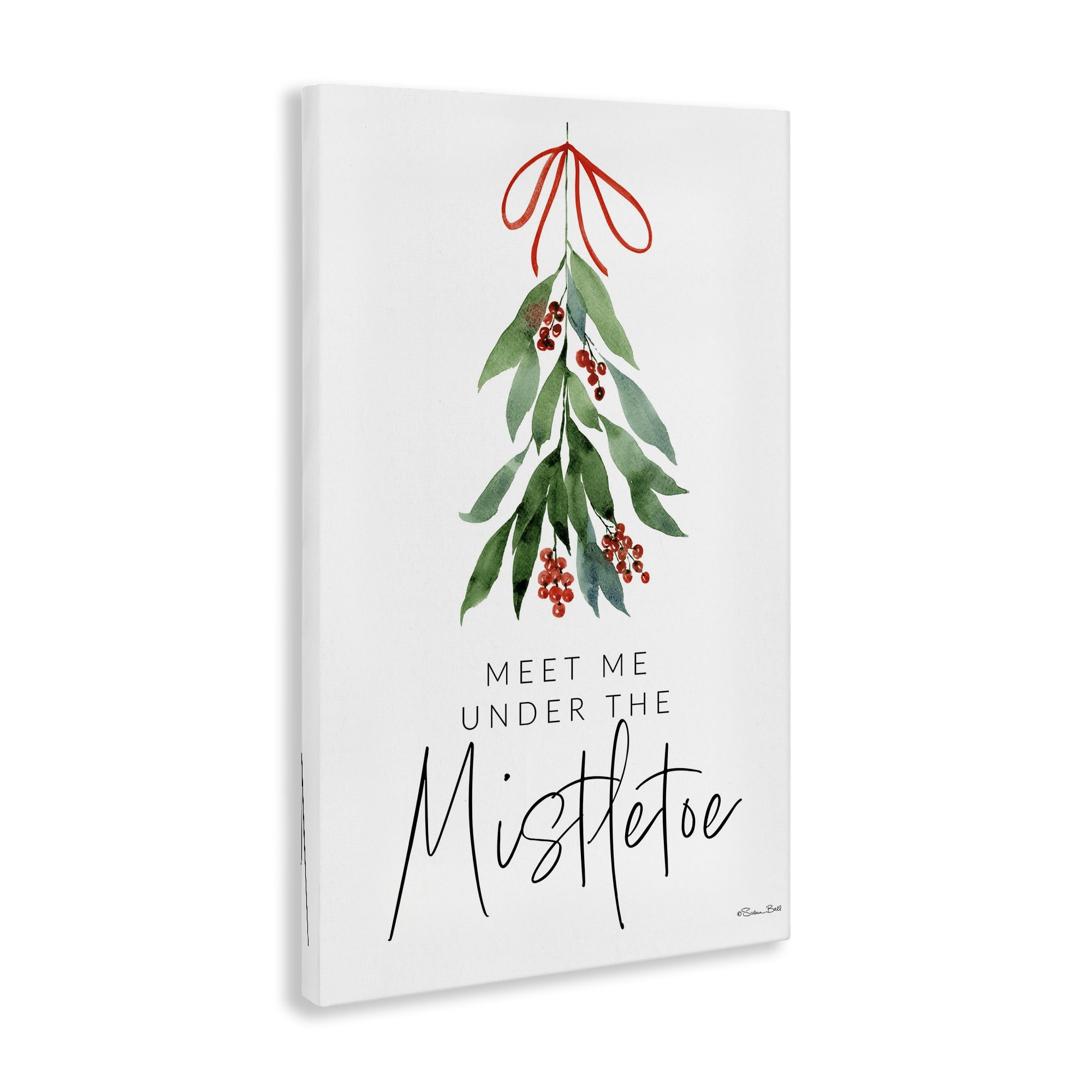 Stupell Industries Meet Me Under Mistletoe Holiday Painting Gallery Wrapped Canvas Art Print Wall Art, 30 x 45