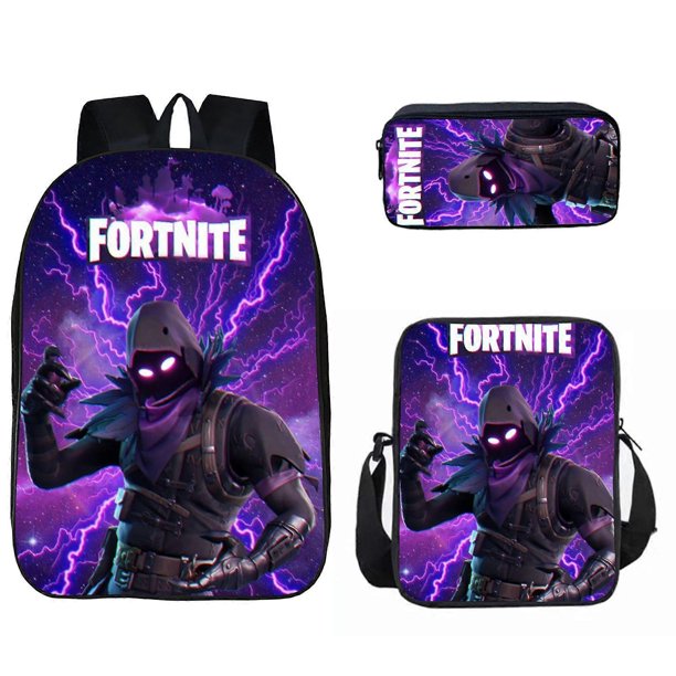 Mochila para estudiantes Fortnite de 17 pulgadas, bolso bandolera y estuche para lápices, diseño con estampado duradero en varios colores.