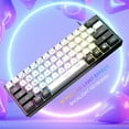 thumbnail image 5 of MageGee Mini 60% Gaming Keyboard, RGB Backlit 61 Key Ultra-Compact Keyboard, TS91 Ergonomic Waterproof Mechanical Feeling Office Computer Keyboard for PC, MAC, PS4, Xbox ONE Gamer(Black White), 5 of 8
