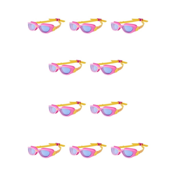 Eigraketly Gafas de natación Clear View, elásticas para adaptarse a la estructura facial, correa ajustable, anillo hermético de alta azul rosa naranja 10piezas