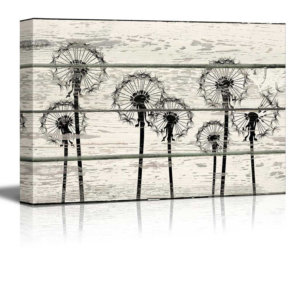 Wall26 Dandelions in Field Artwork Rustic Canvas Wall Art Home Decor