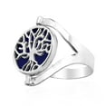 thumbnail image 2 of Tree of Life Circle Blue Lapis 2in1 Reversible Sterling Silver Ring - 8, 2 of 6