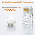 thumbnail image 3 of Cat6 RJ45 Ends, CableCreation 100-PACK Cat6 Connector, Cat6a / Cat5e RJ45 Connector, Ethernet Cable Crimp Connectors UTP Network Plug for Solid Wire and Standard Cable, Transparent, 3 of 7