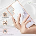 thumbnail image 3 of SaniMore for Samsung Galaxy S24 Ultra 6.8" 2024 Case with Wireless Charging Shockproof TPU Backplane Glitter Marble Pattern Fashion Design Anti-drop Anti-fingerprint Skin-feel Cover, White, 3 of 5
