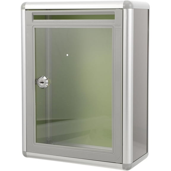 Acrylic Donation Box with Lock, Safe Suggestion Box, Wall Mount Mailbox, Voting Box Business Tickets Storage Box, Small Locked Box for Home Office
