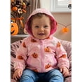 thumbnail image 4 of RUINIXCW Toddler Girl Halloween Jacket Pumpkin Ghost/Flower Bat Print Hooded Long Sleeve Coat Zipper Outerwear, 4 of 9