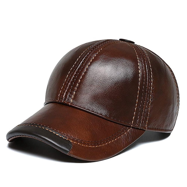 Leather Hat - Leather Baseball Cap Baseball Cap Men's Baseball Cap Hats With Visor For Use In Autumn And Winter