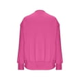 thumbnail image 6 of PiGOGI Women's Casual Sweatshirts Crewneck Long Sleeve Fuzzy Fleece Jackets Side Slit Midweight Pullover Fall Fashion 2025 Hot Pink L, 6 of 6