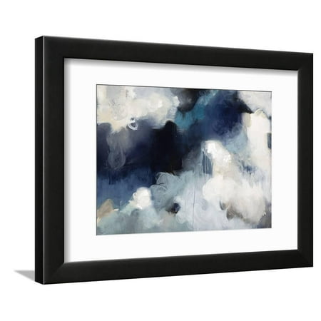 Blues Indigo Modern Abstract Art Framed Print Wall Art By Kari Taylor
