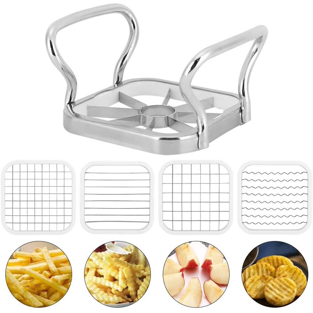 5in1 Stainless Steel Heavy Duty Potato Cutter French Fry Cutter Slicer