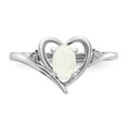thumbnail image 5 of 14K White Gold Ring Band with Stones (10) October Opal Oval Phenomena Diamond Round, 5 of 5