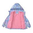 thumbnail image 5 of Besly Kids Girls Rain Jacket Fleece Lined Windbreaker Jacket Fashion Prints Hoodie for Fall Winter, 5 of 8