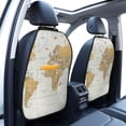 thumbnail image 3 of Xecao World Map 1 Pattern Car Seat Back Protector 2 Pack Large Capacity Pocket, Kick Mats Back Seat Protector, 3 of 8