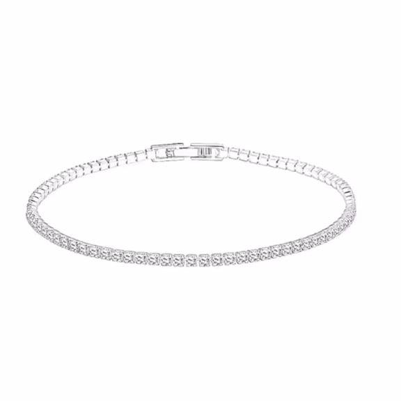 925 Sterling Silver Tennis Bracelet 2/4mm Cubic Zirconia for Women Mens Crystal Chain on The Hand Hip-hop Streetwear Jewelry