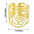 thumbnail image 3 of Efavormart 4 Pack | Shiny Gold Laser Cut Rose Metal Cuff Napkin Rings, Decorative Flower Napkin Holders, 3 of 11