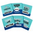 thumbnail image 1 of Inkdotpot Set of 6 Drink Coasters Easy Clean 4-inch SquareCoastersCork Base-Reusable- Motivational Quotes, 1 of 8
